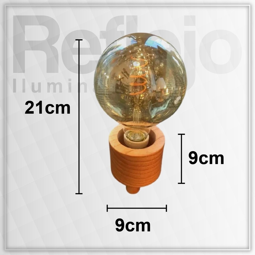 Velador De Madera Paraíso Cilíndrico Con  3 Patitas
