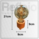 Velador De Madera Paraíso Cilíndrico Con  3 Patitas