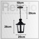 Lámpara Farol Colgante En Hierro Para Exterior - Apto Led 