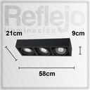 Plafon rectangular 3 luces para AR111 Led