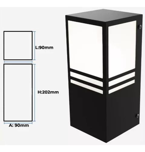 Aplique Exterior De Pared Difusor Tipo Farola E27 
