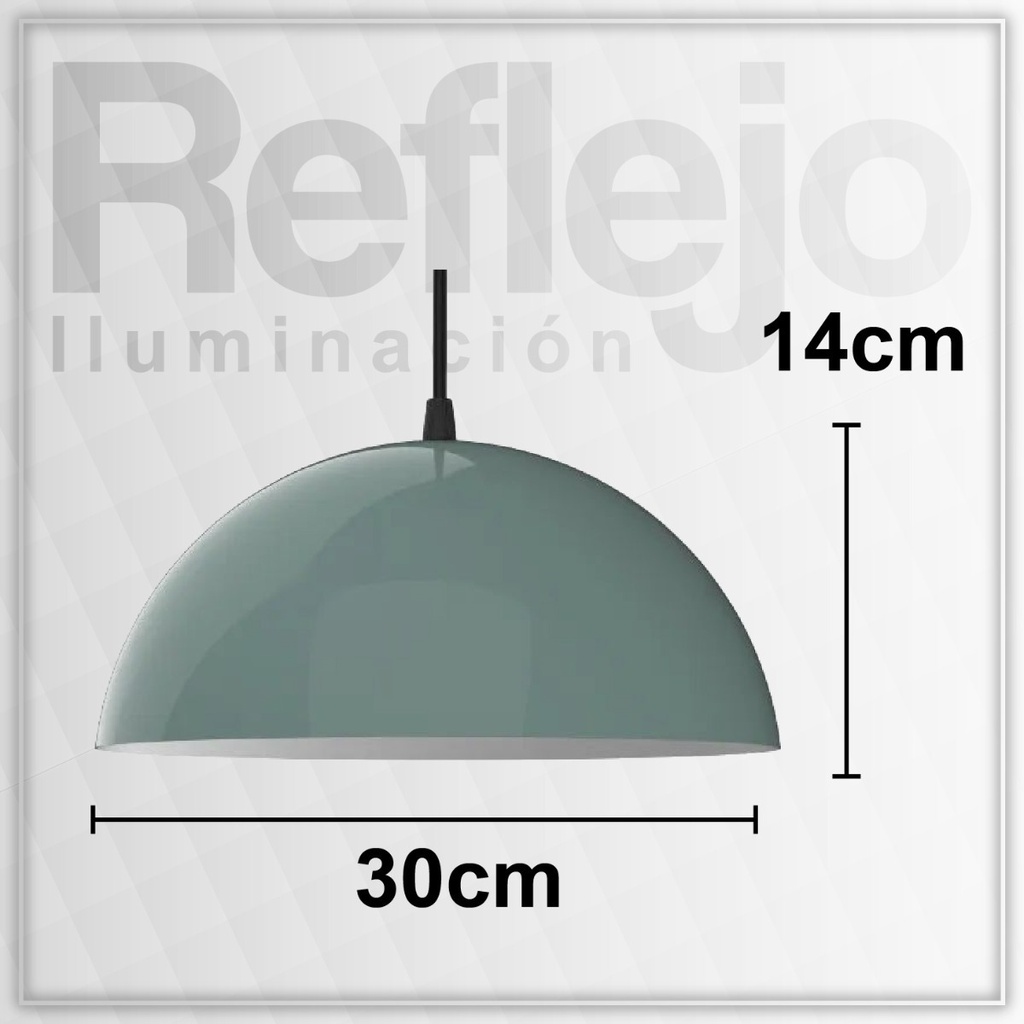 Lampara Colgante Semiesfera Aluminio 30cm