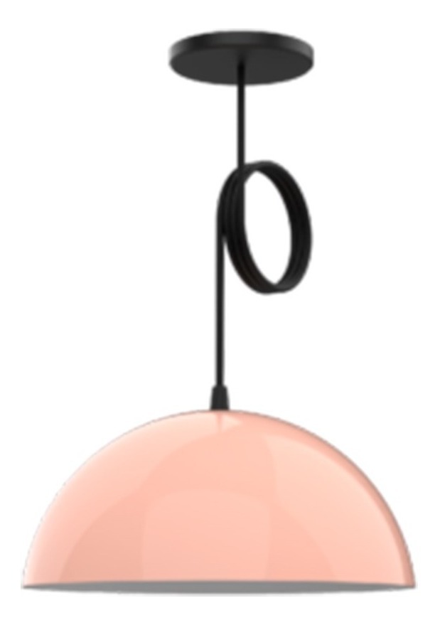 Lampara Colgante Semiesfera Aluminio 30cm