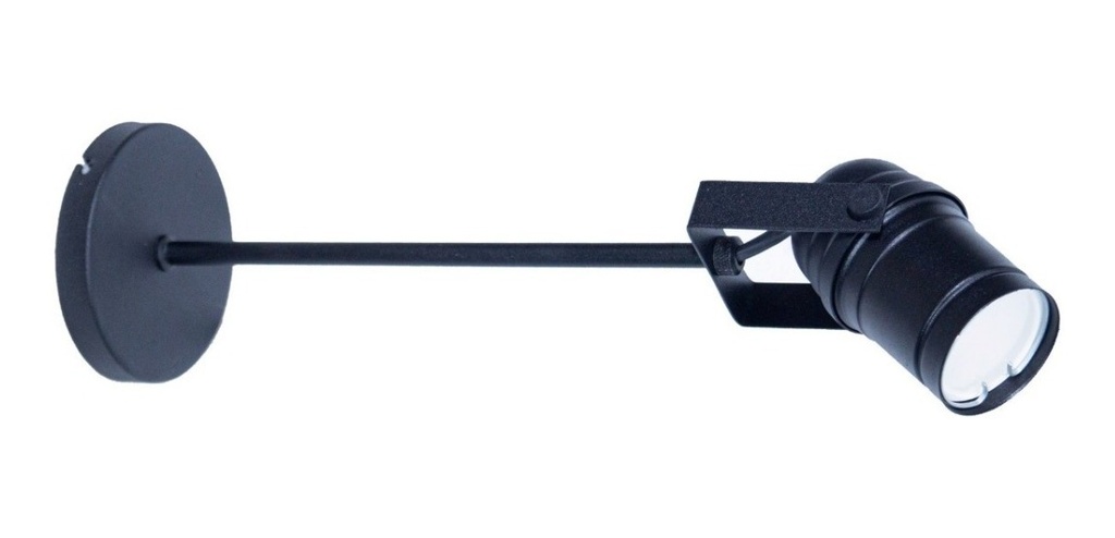 Lampara Aplique Plafón Cabezal Negro Tipo Teatro Dicro Gu10