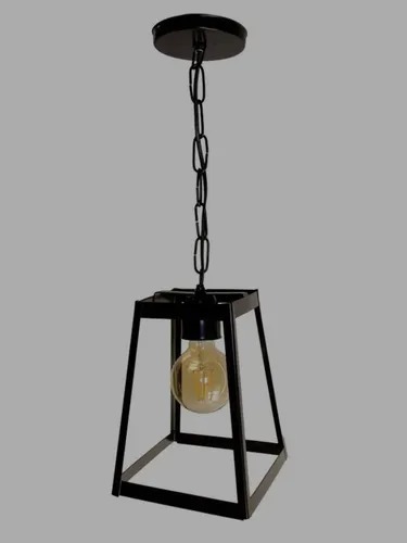 Colgante Farol Jaula Trapecio De Hierro
