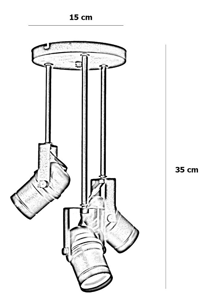 Aplique Plafón De Techo X3 Cabezales Tipo Teatro Led Gu10  