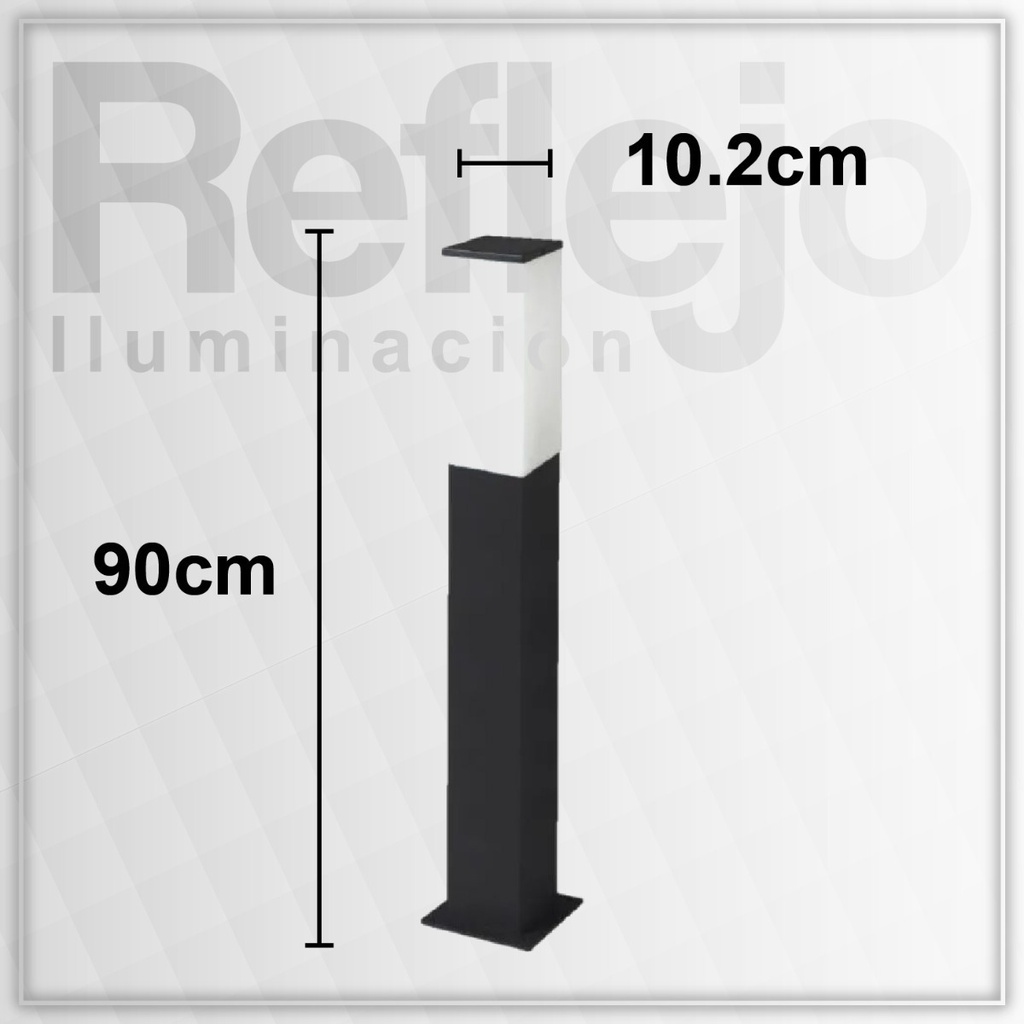 Farola De Piso Exterior 90cm Cuadrada Para Jardín Apto Led