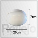 Plafón Con Copa Boina De Vidrio Ovalado Opal De 20 Cm