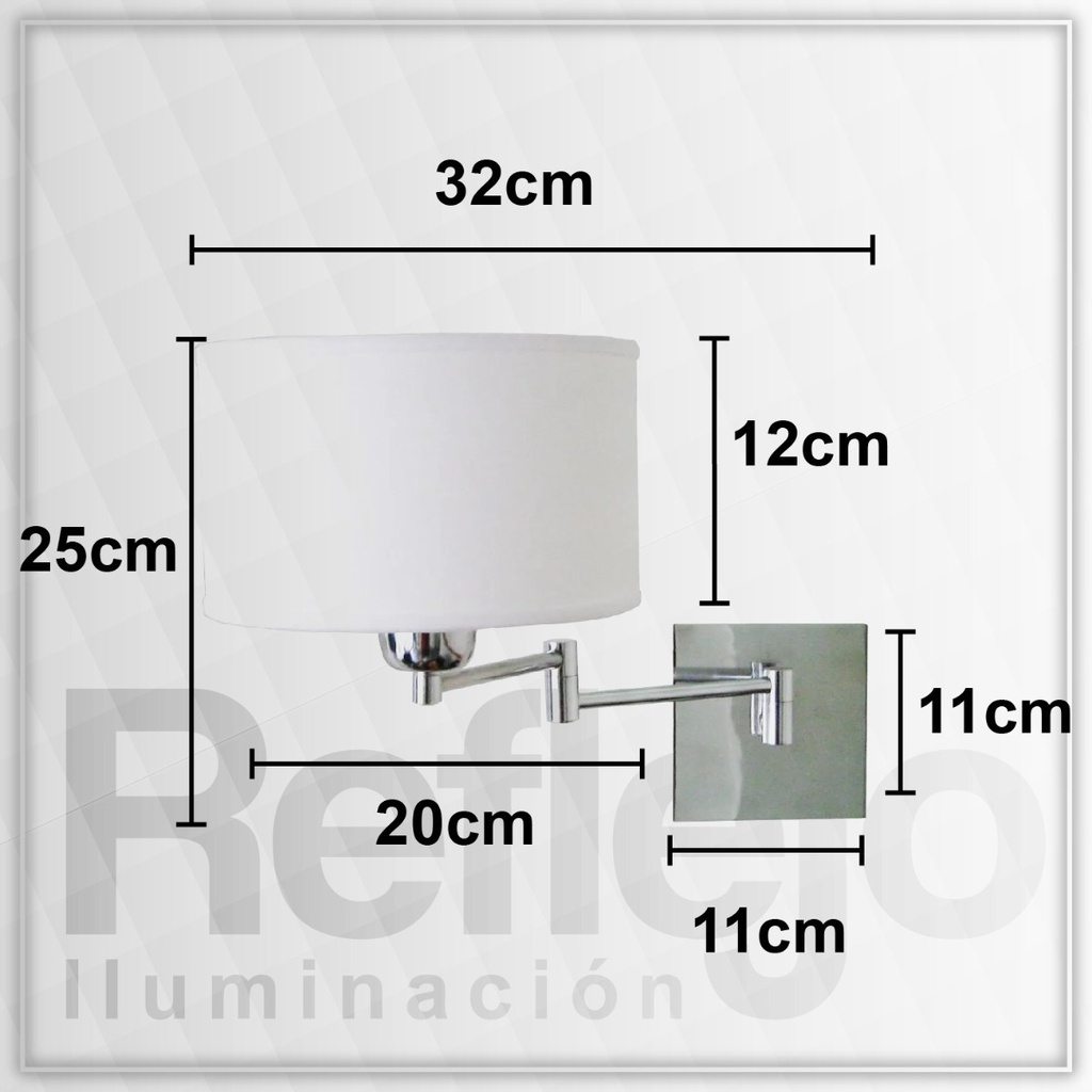 Aplique De Pared Cabecera Doble Movimiento Pantalla De Tela