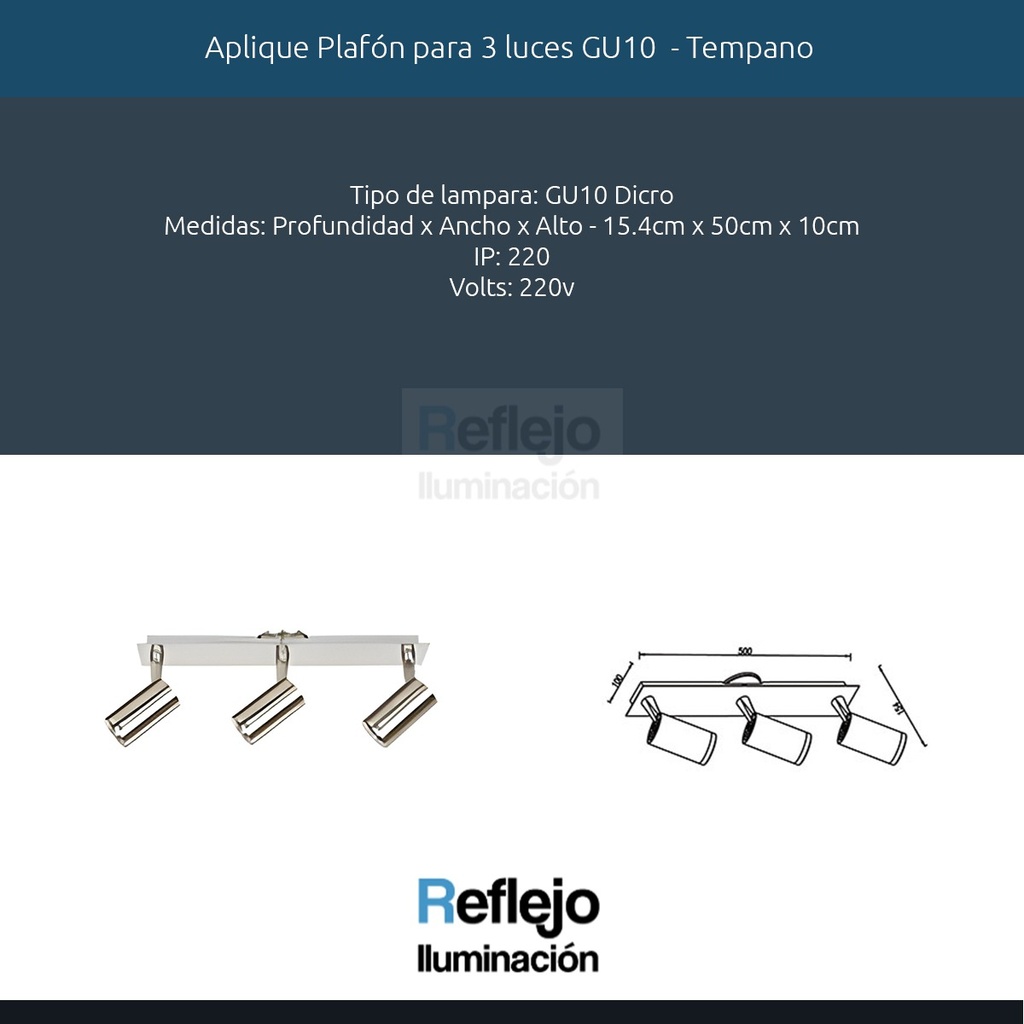 Aplique Platil Movil Candil Tempano 3 Luces Apto Led