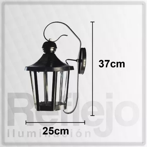 Aplique Farol Hexagonal con menzula negro