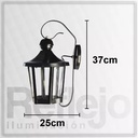 Aplique Farol Hexagonal con menzula negro