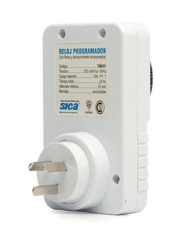 Reloj Programador a levas c/ficha y toma