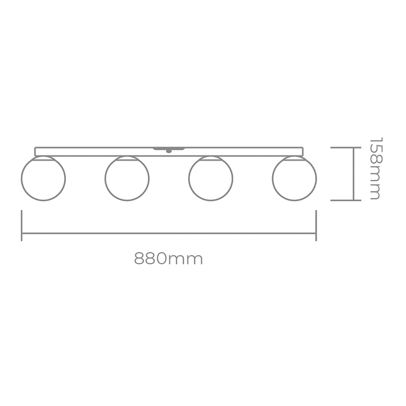 Aplique Mica 4 luces Globo opal mate