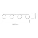 Aplique Mica 4 luces Globo opal mate