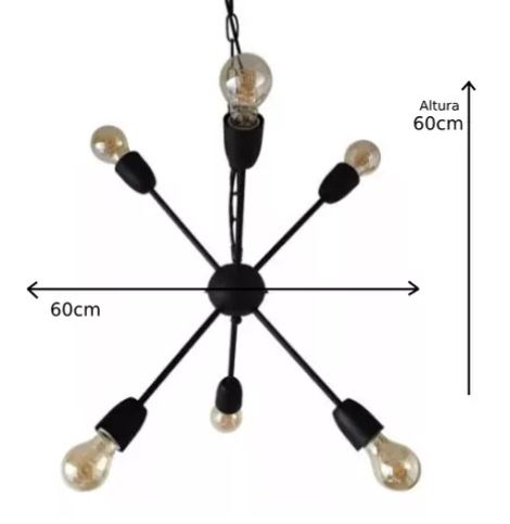 Colgante araña explosión 6 luces