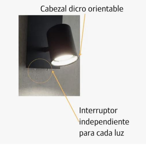 Lampara Aplique Cama De Pared Habitacion Luz Lectura Led 