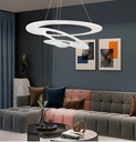 Colgante con luz LED integrada, 4 aros interconectados.