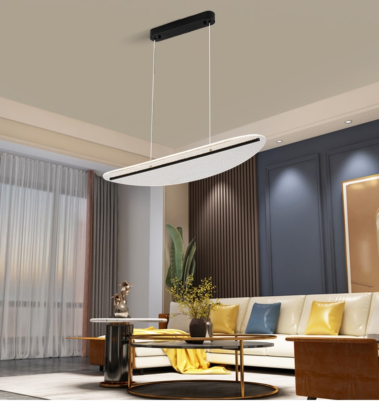 Colgante con luz LED integrada, con difusor acrilico transparente.