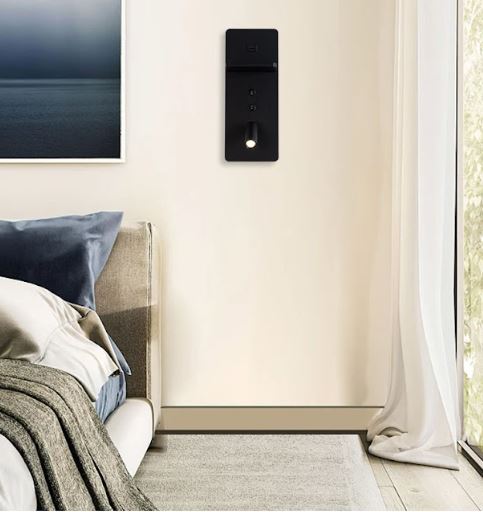 Aplique de luz led integrado con base carga inalámbrica