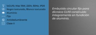 Embutido circular fijo para  dicroica GU10