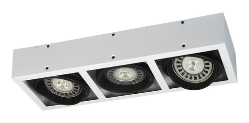 Plafon rectangular 3 luces para AR111 Led