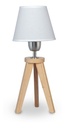 Velador trípode madera NATURAL pantalla lino