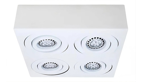 Plafon cuadrado 4 luces c/ Dicro Led 7W