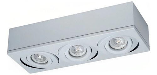 Plafon rectangular 3 luces c/ Dicro Led 7W