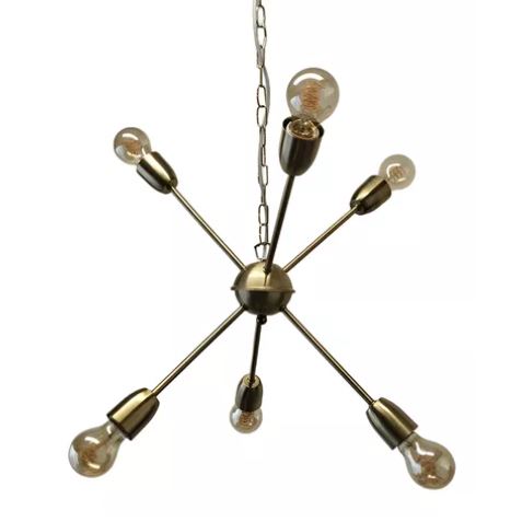 Colgante explosión 6 luces Dorado