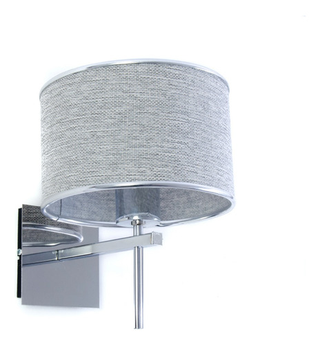 Aplique con barral cuadrado caño pasante y pantalla TELA