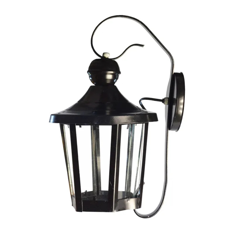 Aplique Farol Hexagonal con menzula negro