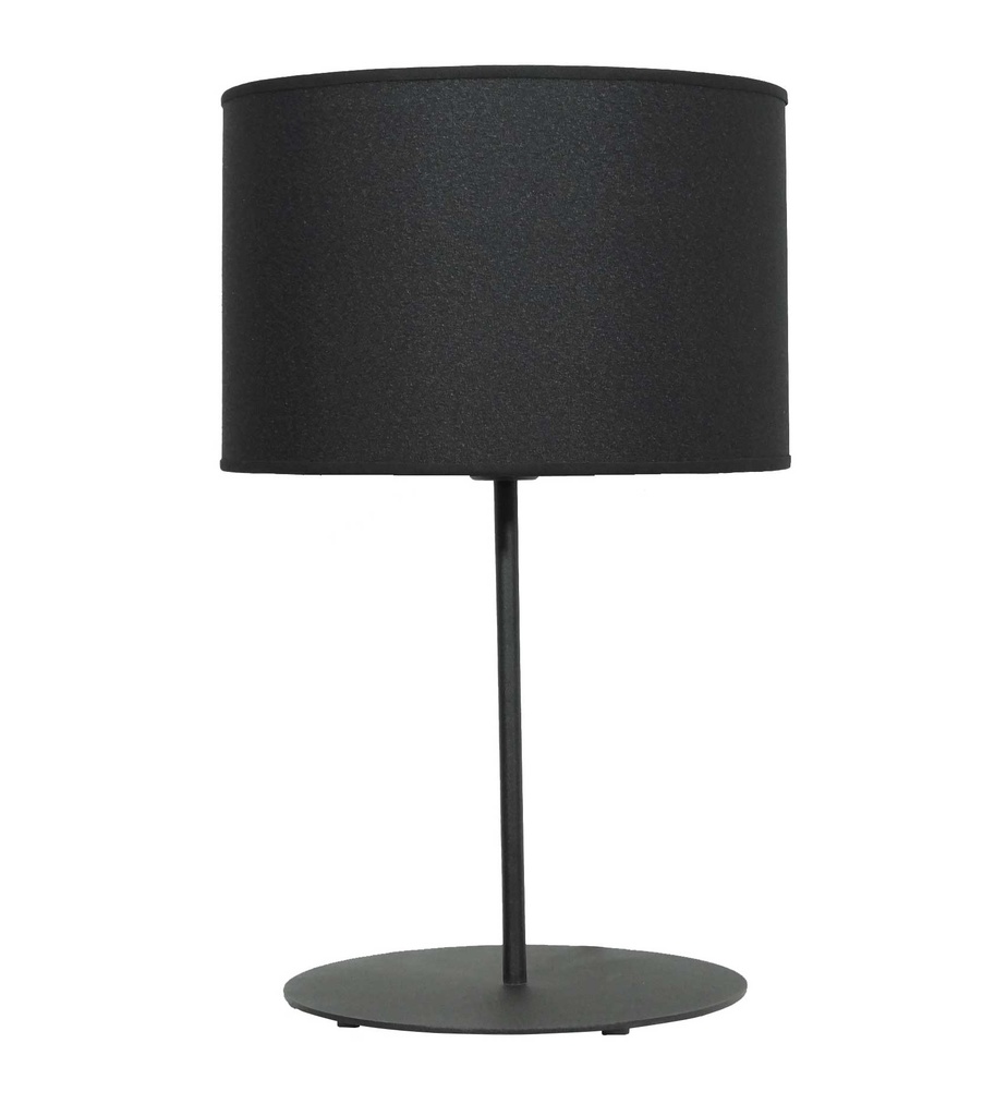 Lámpara Jaspe grande base redonda negro con pantalla de tela