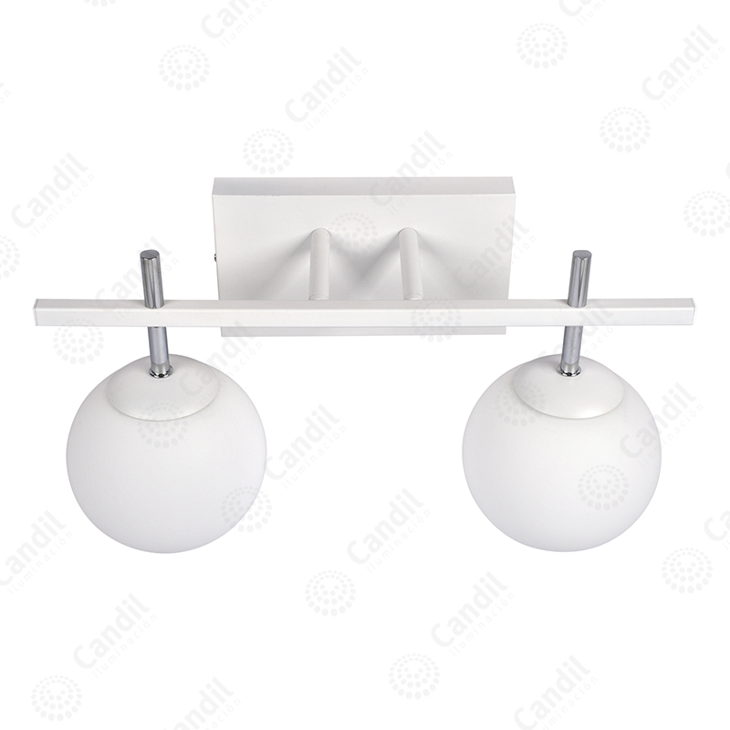 Aplique Fiore 2 luces Globo opal mate