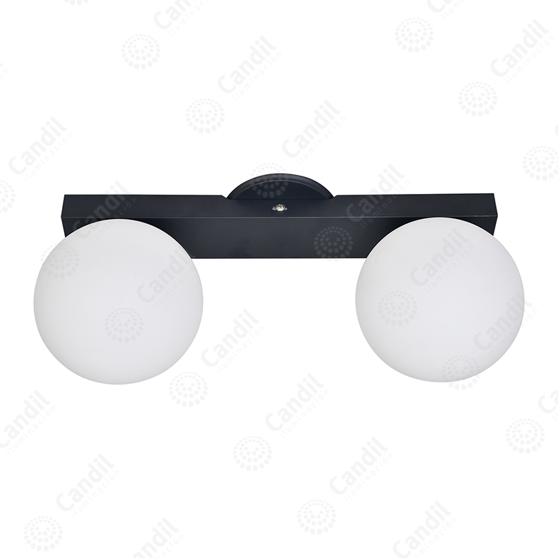 Aplique Mica 2 luces Globo opal mate
