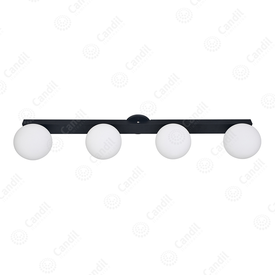 Aplique Mica 4 luces Globo opal mate
