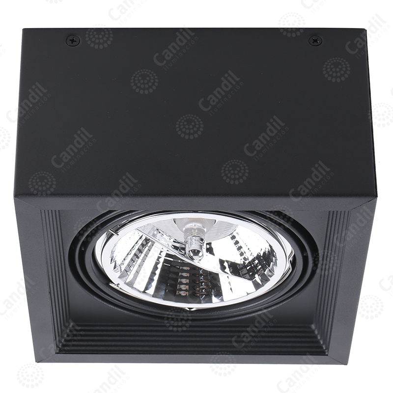 Plafón Ecua 1xAR111 Negro texturado