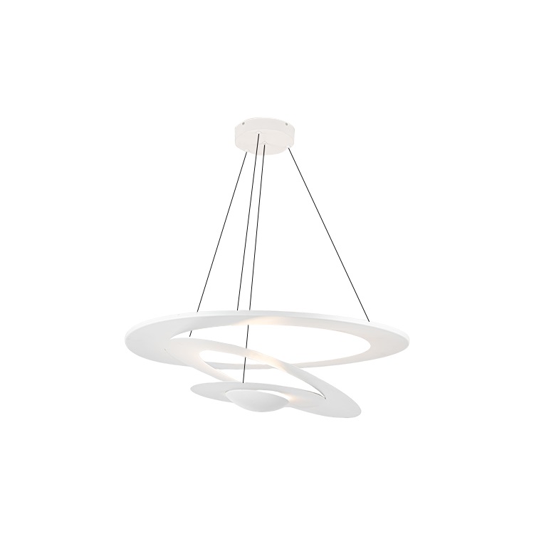 Colgante con luz LED integrada, 4 aros interconectados.