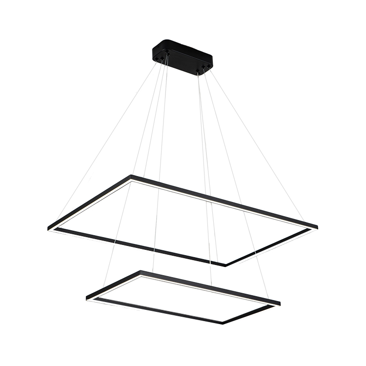 Colgante con luz LED integrado, doble rectangulo