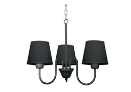 Araña Antique 3 luces en negro c/ pant tela