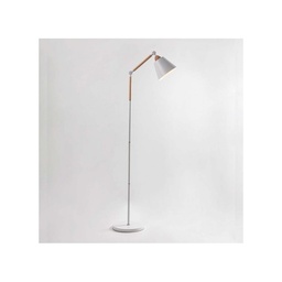 [19-IPI003BL] Lampara de pie con estructura movible y detalles en madera