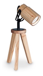 [22-1121] Velador trípode cabezal GU10 madera paraíso