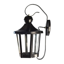 [7-FAR795] Aplique Farol Hexagonal con menzula negro