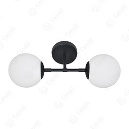 Aplique Sensei 2 luces Globo opal mate