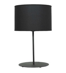 [20-971-NEG] Lámpara Jaspe grande base redonda negro con pantalla de tela