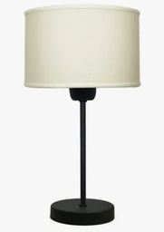 Velador negro con pantalla de tela lino