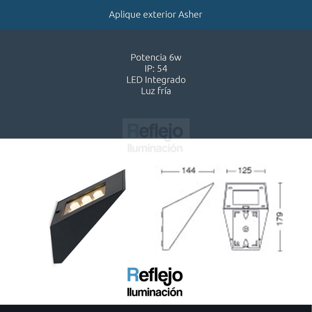 Aplique Exterior Aluminio Led Integrado Candil 6w Ip54