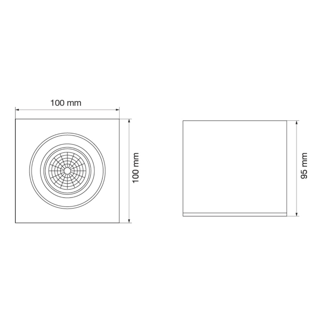 Plafon para Dicro cuadrado GU10 interior-exterior