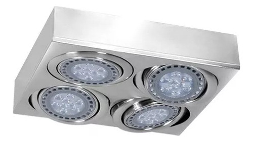 Plafon cuadrado 4 luces para AR111 Led