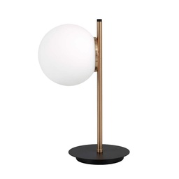 [13-ARA150-1] Velador Globo 15cm lateral Oro base negra